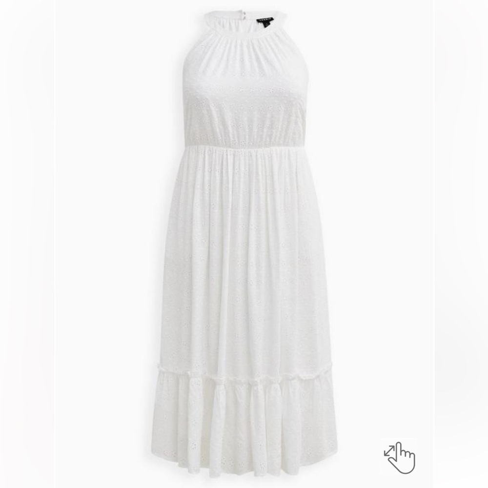Halter Ruffle Tiered Midi Dress-WITH POCKETS